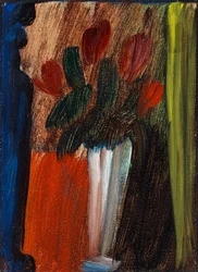 Natureza morta flores em vaso branco, 1936.
