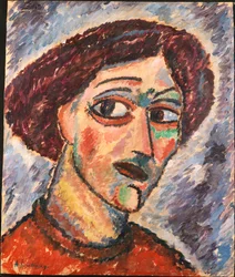Cabeça inclinada, c.1913 (óleo a bordo)