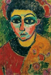 Retrato de uma senhora, c.1908 (óleo sobre cartão montado sobre tela)