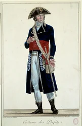Um prefet de fato azul. Gravura de Alexis Chataignier (1772-1817)