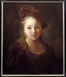 Retrato de uma jovem. Pintura de Alexis Grimou (1680-1740), cerca de 1720. Amiens, Musee De Picardie - Retrato de uma jovem. Pintura de Jean Alexis Grimou (1680-1740), cerca de 1720. Museu Picardie, Amiens, França
