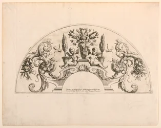 Folhas em leque, Quinta e sexta placas do conjunto, "Divers Desseins de grands Eventails, Encrans, et autres Ornamens, inventado e gravado por Nicolas Loire"