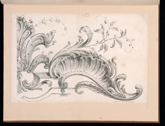 Desenho para decoração rocaille, prancha 4 em Seconde Partie de divers Ornements