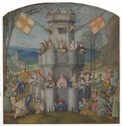 The Fortress Defended, meados do século XV (manuscrito iluminado)