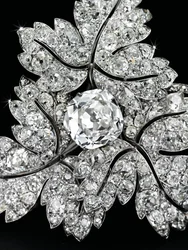Broche &39;Folhas de Groselha&39;, c.1855 (diamantes, prata e ouro)