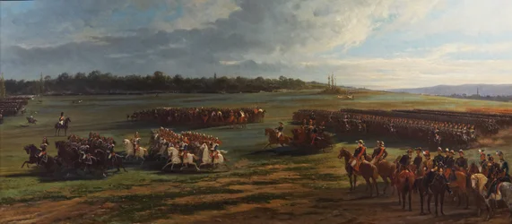 Revisão da divisão de cavalaria da Guarda de Longchamp por Napoleão III e François Joseph I da Áustria, 25 de Outubro de 1867
