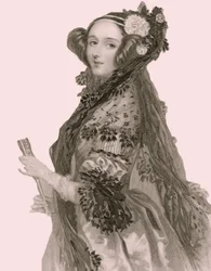 Retrato de Augusta Ada King (1815 - 1852), Condessa de Lovelace (gravura).