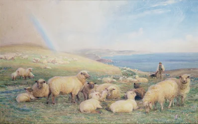 Na encosta na primavera, Amberley, 1888 (wc)