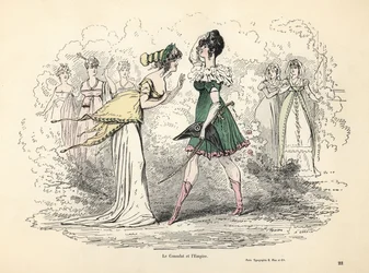 Caricatura dos trajes do Consulado e Primeiro Império, França