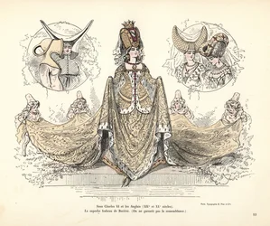 Traje de Isabel da Baviera, Rainha da França, cocares
