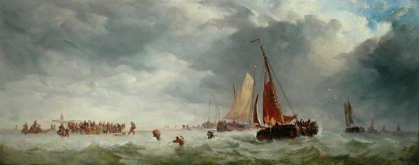 Praia de Scheveningen (óleo sobre painel)