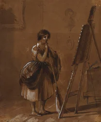 Atelier do artista. O crítico.
