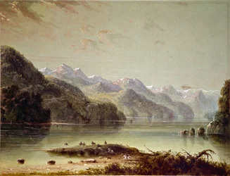 Paisagem do lago (Montanha Wind River)