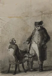 Samuel Johnson e Thomas Davies numa livraria (de James Boswell, *Vida de Samuel Johnson*, 1791)