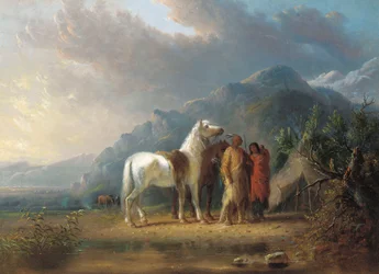 Sioux Camp (óleo sobre tela)