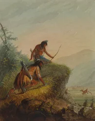 Índios Snake a caçar alces