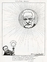 Caricatura de Victor Hugo e Emile Zola., c.1875-1880 (gravura)