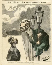 Ilustração de Alfred Le Petity (1841-1909) para a capa do Le Grelot