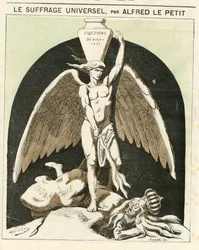 Ilustração de Alfred Le Petity (1841-1909) para a capa do Le Grelot