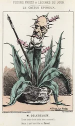 Le Cactus Spineux: Desenho animado sobre Louis Charles Delescluze (1809 - 1871) - doente de 16/01/1871 em " Flores, Frutas e Legumes do Dia".