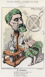 Alfaces: caricatura em Joigneaux - doente. de 18/03/1871, em "Flores, Frutas e Legumes du Jour".
