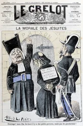 A moral dos jesuítas "Coragem! Meu filho, no topo há meninos pequenos, mas gendarmes!" , maio de 1883 (gravura)