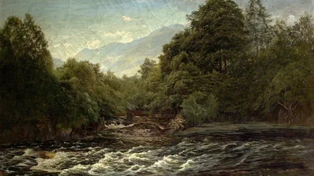 A piscina de salmão (piscina de salmão no Spean, Escócia), 1880