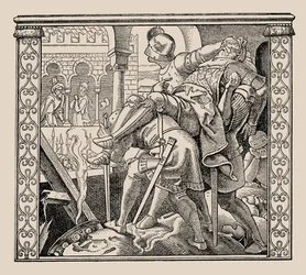 Os Nibelungos. Como o cadáver de Rüdiger é apresentado a Crimilda, 1840-1841.