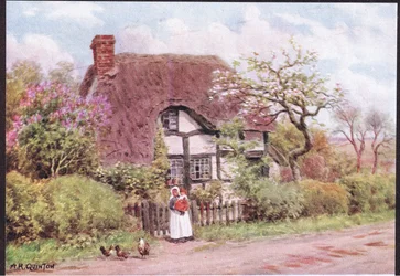 Flores de lilás e de macieira, Harvington, Worcester, de The Cottages and the Village Life of Rural England, publicado por Dent & Sons Limited, 1912
