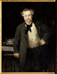 Retrato de Alexandre Dumas Jr. (1824-1895), escritor francês. Pintura de Alfred Philippe Roll (1846-1919)