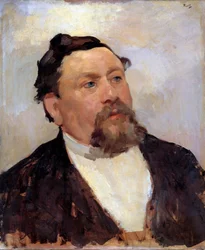 Retrato de Armand Fallieres (1841-1931) Presidente da República então Ministro da Instrução Pública Pintura por Alfred Philippe Roll (1846-1919) Sol do século XIX. 0,56x0,46m