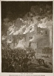 Fall of the Alamo, de um pub de livros. 1896 (gravura)