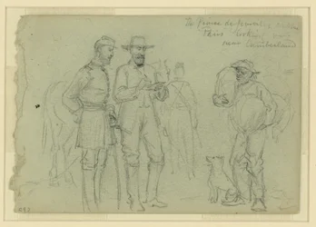 O Príncipe de Joinville desenhando "Paris" olhando, perto de Cumberland