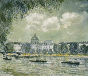 Paisagem ao longo do Sena com o Institut de France e a Pont des Arts, c.1875