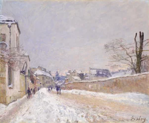Rue Eugène Moussoir em Moret: inverno, 1891.