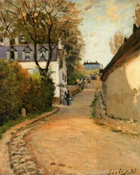 Rue de la Princesse, Louveciennes, olhando para Norte, c.1873 (óleo sobre tela)