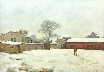 Sob a neve, curral em Marlyle-Roi