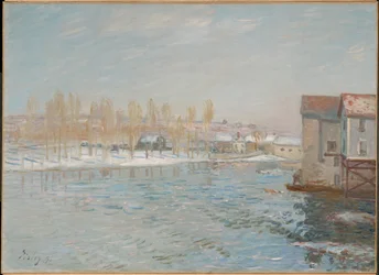 O Loing e os moinhos de Moret, efeito de neve