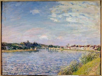 Vista de Mammes on the Loing Painting de Alfred Sisley (1839-1899) 1886 Sun. 0,54x0,73 m Dijon, Museu de Belas Artes