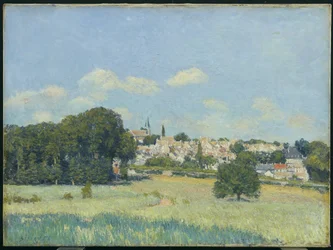 Vista, de, Marly-le-roi, sol, efeito, dourado vista, de, Marly-le-roi :, luz solar, 1876