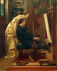 A. Stevens, o pintor e seu modelo