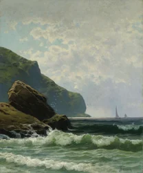 Paisagem marítima com barcos ao largo, de Alfred Thompson Bricher
