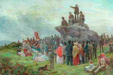 Uma reunião de cartistas em Basin Stones, Todmorden, 1842