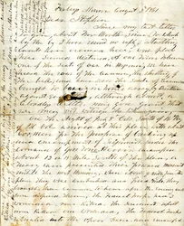 Carta [de Alfred Warner] a Stephen, 3 de Agosto de 1861
