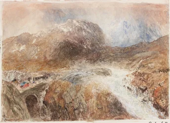 Nant Frangon (lápis e aguarela sobre papel (colado a bordo))