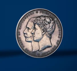 Medalha comemorativa do casamento da princesa Beatriz e do príncipe Henrique de Battenberg, 1885 (prata) (anverso de 419.675)