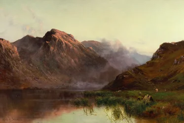 The Hunt of Wildfowl Llyn Crafnaut (óleo sobre tela)