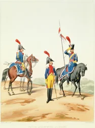 Tropas francesas, gravadas por Gustave David (1824-91) 1810