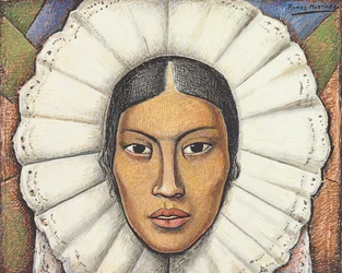 Tehuana, c.1930 (gouache e lápis de cera em papel)