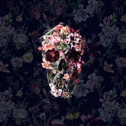 Crânio floral gótico